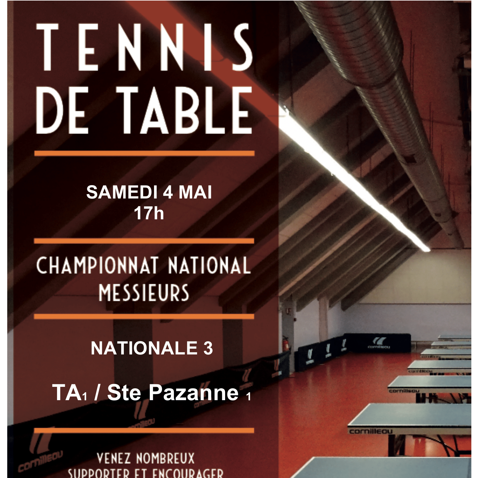Tennis de Table ce week-end